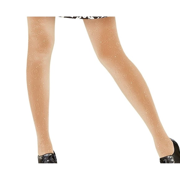 Hanes Women's Almond Wisp Lace Tights (0C250, Almond) Size Small - Picture 2 of 9